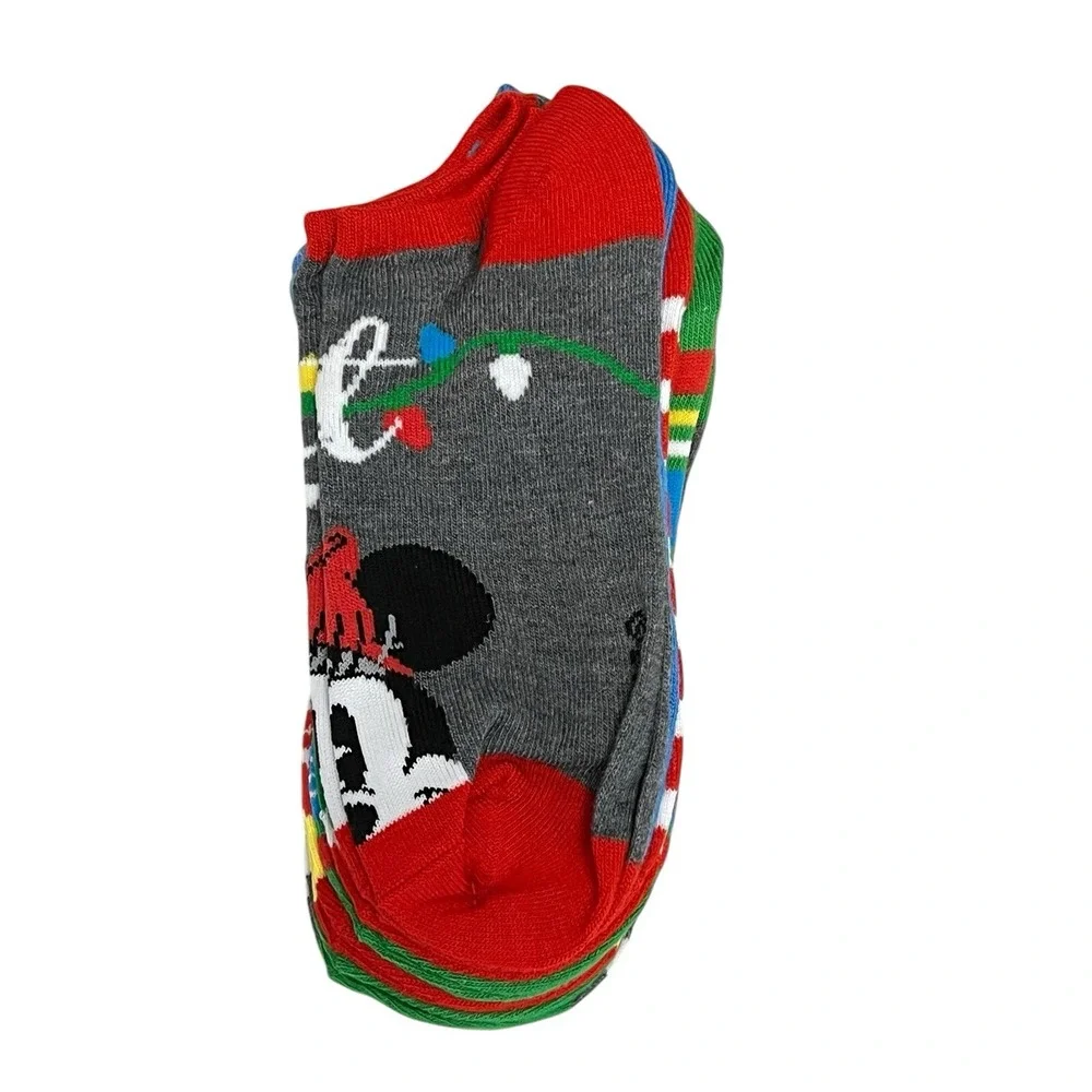 Disney‎ Mickey & Minnie Mouse No Show Women's Socks 6 Pair Pack Shoe Size 4-10